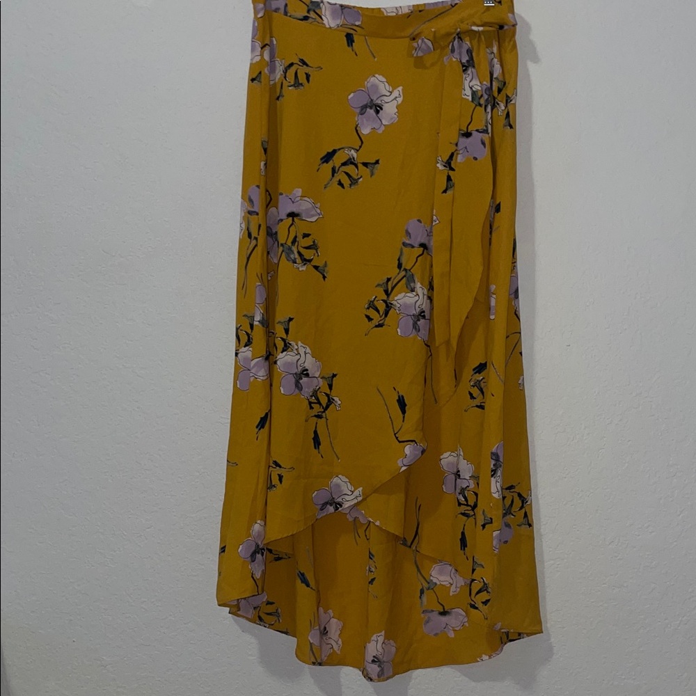 Le Lis Yellow Floral Midi Skirt